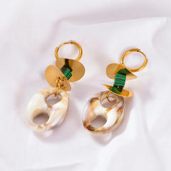 Personalize 18K Gold Bracelet Colorful Resin pig nose Necklace stainless steel necklace bracelet earrings set