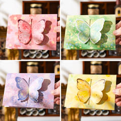 Three-dimensional butterfly greeting card diy birthday couple handwritten card