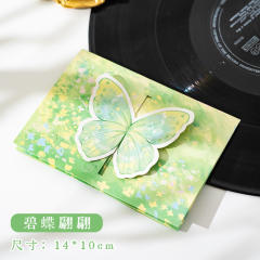 Three-dimensional butterfly greeting card diy birthday couple handwritten card