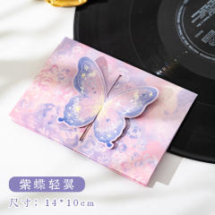 Three-dimensional butterfly greeting card diy birthday couple handwritten card