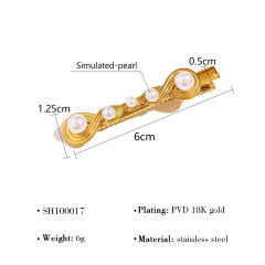 Stainless Steel Pearl Hair Clip shell brunch stainless steel duckbill hair clips