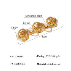 Stainless Steel Pearl Hair Clip shell brunch stainless steel duckbill hair clips
