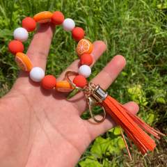 Handmade acrylic bead fruit series summer wrist keychain bag charms