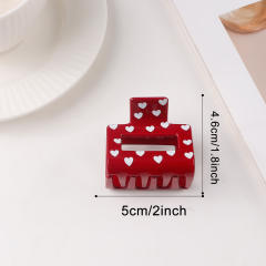 Heart Grabber Heart-Shaped Printed Hairpin hair claw clips for Valentine's Day