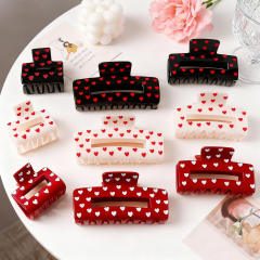 Heart Grabber Heart-Shaped Printed Hairpin hair claw clips for Valentine's Day