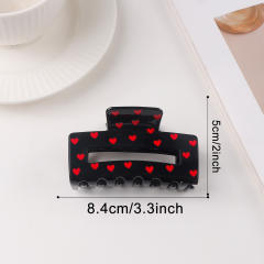 Heart Grabber Heart-Shaped Printed Hairpin hair claw clips for Valentine's Day