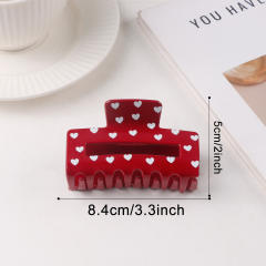 Heart Grabber Heart-Shaped Printed Hairpin hair claw clips for Valentine's Day