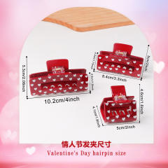 Heart Grabber Heart-Shaped Printed Hairpin hair claw clips for Valentine's Day