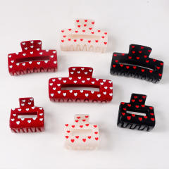 Heart Grabber Heart-Shaped Printed Hairpin hair claw clips for Valentine's Day
