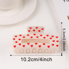 Heart Grabber Heart-Shaped Printed Hairpin hair claw clips for Valentine's Day