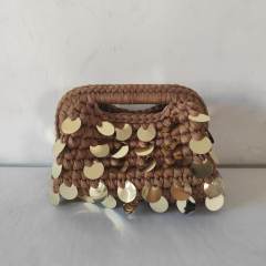 New Autum Style Pure Hand-Woven Multi-Color Sequin Clutch Bag corchet bag