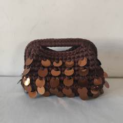 New Autum Style Pure Hand-Woven Multi-Color Sequin Clutch Bag corchet bag