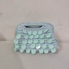 New Autum Style Pure Hand-Woven Multi-Color Sequin Clutch Bag corchet bag