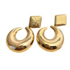 304 stainless steel earrings chunky hollow circle earrings for women