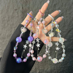 Love Rose Crystal Mobile Phone Chain Wrist Strap Mobile Phone Lanyard Accessories