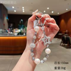 New Rhinestone Pearl Star Ball Mobile Phone Chain Full Diamond Love Mobile Phone Lanyard