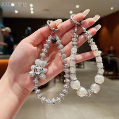 New Rhinestone Pearl Star Ball Mobile Phone Chain Full Diamond Love Mobile Phone Lanyard