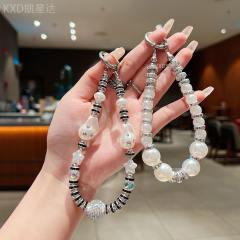 New Rhinestone Pearl Star Ball Mobile Phone Chain Full Diamond Love Mobile Phone Lanyard