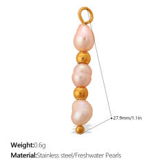 New Beach Ocean Vacation Style DIY Colorful Natural Stone Heart Pendant Accessories Plated 18K Gold Jewelry Pendant
