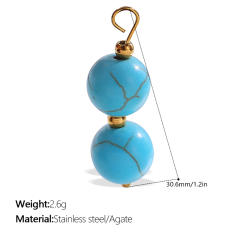 New Beach Ocean Vacation Style DIY Colorful Natural Stone Heart Pendant Accessories Plated 18K Gold Jewelry Pendant