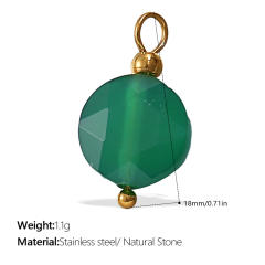 New Beach Ocean Vacation Style DIY Colorful Natural Stone Heart Pendant Accessories Plated 18K Gold Jewelry Pendant
