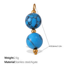 New Beach Ocean Vacation Style DIY Colorful Natural Stone Heart Pendant Accessories Plated 18K Gold Jewelry Pendant
