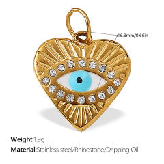 New Beach Ocean Vacation Style DIY Colorful Natural Stone Heart Pendant Accessories Plated 18K Gold Jewelry Pendant