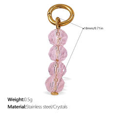 New Beach Ocean Vacation Style DIY Colorful Natural Stone Heart Pendant Accessories Plated 18K Gold Jewelry Pendant
