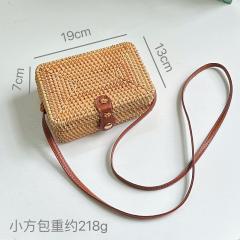 Vietnam Autumn Rattan Woven Round Bag Small Square Bag straw bag box bag beach bag