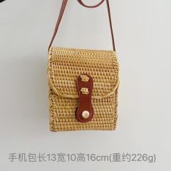 Vietnam Autumn Rattan Woven Round Bag Small Square Bag straw bag box bag beach bag