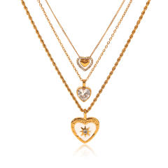 French trend classic heart pendant dainty stainless steel necklace