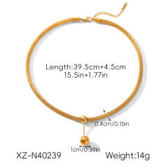 18KG easy match beaded series stainless steel necklace bracelet rings earrings set