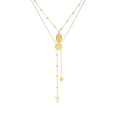 Dainty Round relief human figure layer necklace stainless steel necklace stack wear necklace