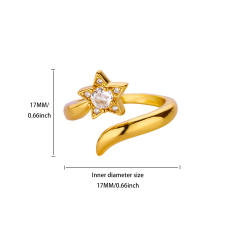 Fashion Retro Ins Style Blue Drip Glaze Open Ring Elegant Simple Geometric Zircon Versatile Ring