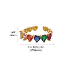 Fashion Retro Ins Style Blue Drip Glaze Open Ring Elegant Simple Geometric Zircon Versatile Ring