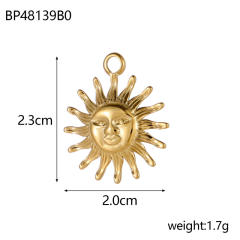 Hot-Selling Baroque Style Heart Pendant Zircon Inlaid Stainless Steel DIY Jewelry Accessories Wholesale