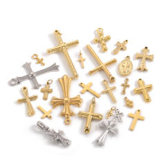 Vintage handmade jewelry cross design charm DIY jewelry pendant stainless steel accessory