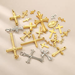 Vintage handmade jewelry cross design charm DIY jewelry pendant stainless steel accessory