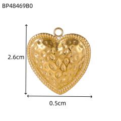 Hot-Selling Baroque Style Heart Pendant Zircon Inlaid Stainless Steel DIY Jewelry Accessories Wholesale