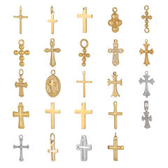 Vintage handmade jewelry cross design charm DIY jewelry pendant stainless steel accessory