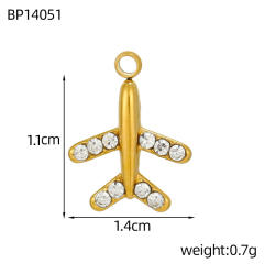 Hot-Selling Baroque Style Heart Pendant Zircon Inlaid Stainless Steel DIY Jewelry Accessories Wholesale