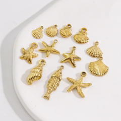 Ocean Style Series DIY Accessories Conch Shell Starfish Stainless Steel Electroplating DIY Handmade Necklace Bracelet Jewelry Hanging