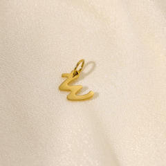 Stainless steel plating 14K gold 26 English letter pendant titanium steel DIY jewelry accessories wholesale