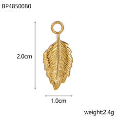 Ancient Gold Hanging DIY Metallic Accessories Bracelet Necklace Personalized Accessories Leaf Feather Retro Pendant