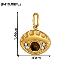 Sunflower Tiger Eye Maillard Color DIY Stainless Steel Pendant Handmade Necklace Earrings Accessories