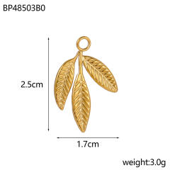 Ancient Gold Hanging DIY Metallic Accessories Bracelet Necklace Personalized Accessories Leaf Feather Retro Pendant