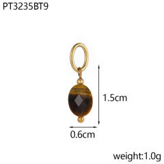 Sunflower Tiger Eye Maillard Color DIY Stainless Steel Pendant Handmade Necklace Earrings Accessories