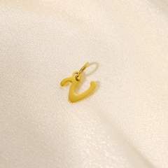 Stainless steel plating 14K gold 26 English letter pendant titanium steel DIY jewelry accessories wholesale