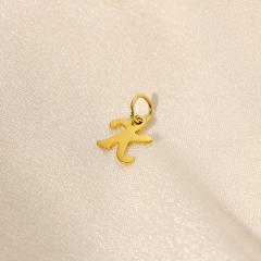Stainless steel plating 14K gold 26 English letter pendant titanium steel DIY jewelry accessories wholesale