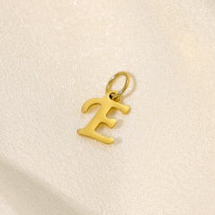 Stainless steel plating 14K gold 26 English letter pendant titanium steel DIY jewelry accessories wholesale